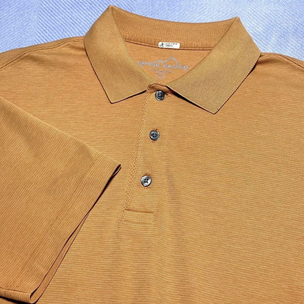 Eddie‎ Bauer Burnt Orange Polo Cotton Blend shirt Sleeve Shirt Men's Size Medium